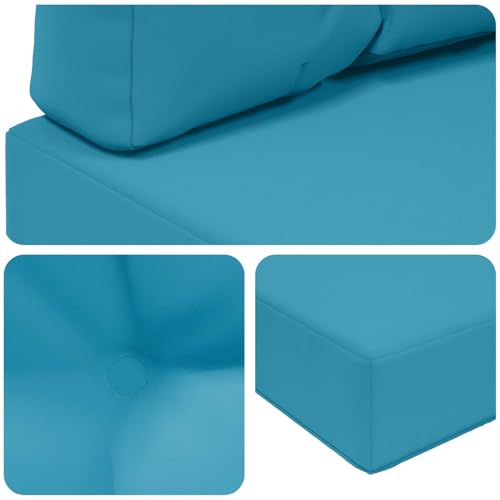 Coussin de canapé d'extérieur fixe et lavable bleu roi 80x80cm - 8