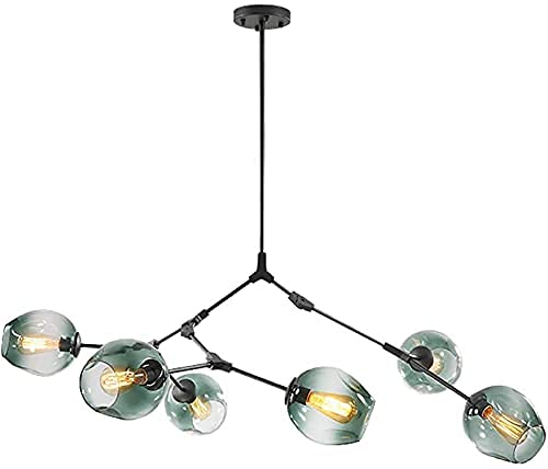 Chandelier Nordic Creative Sputnik haut de gamme en verre poli à 5 feux