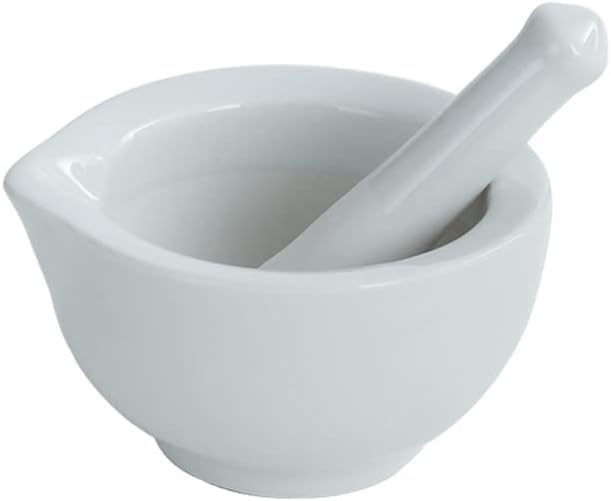 Porcelain Mortar and Pestle, Spice Garlic Herb Grinder,Mixing Grinding Bowl, Crusher Set,Kitchen Tools- 3.2inch
