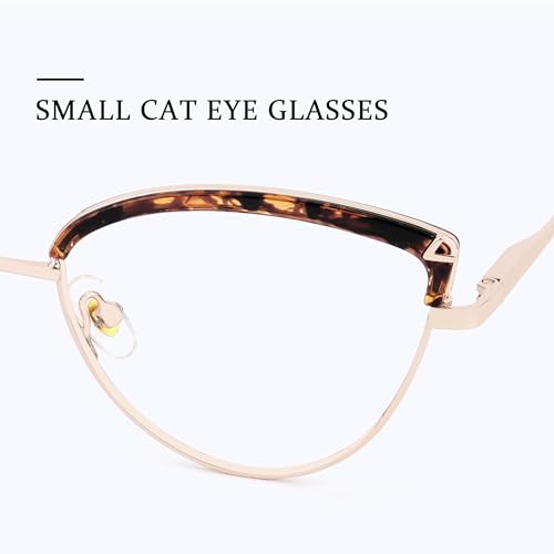 Image of Zeelool Cat Eye Blue Light Blocking Glasses Metal Frame for Women ZJGX672183