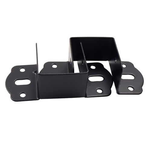 Pastlla 4Pcs Metal Bed Hinge Bed Support Bracket Bed Corner Furniture Fixed Bed Hardware Accessories 1.57" (40mm) Square Bracket, Black