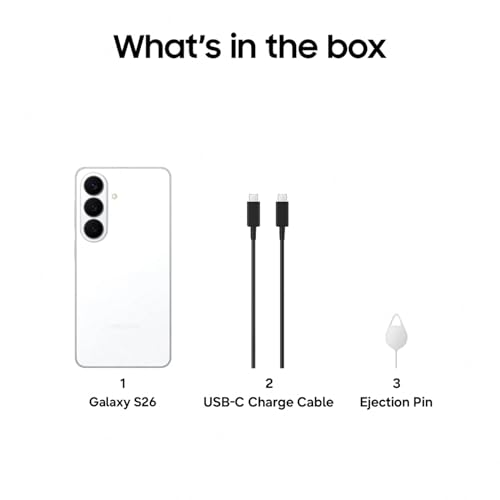 Image of Samsung Galaxy S26 5G (White, 12GB RAM, 256GB Storage) | Exynos 2600 Processor | 50MP + 12MP Dual Camera | 12MP Front Camera | 6.3 inch Full HD+ Display | 4300mAh Battery