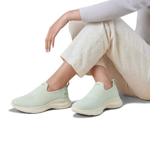 Image of Neeman's Knit Lite Slip Ons for Women | Lightweight Breathable Knit Slip-On Sneakers | Cushioned EVA Sole | Soft Stretch Upper | Comfortable Casual, Office & Walking Shoes