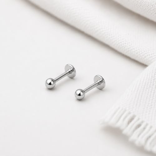 Image of 925 Sterling Silver 18K Gold 1 Micron Plating Dot Stud Earrings for Women & Girls | Lightweight & Tarnish Resistant
