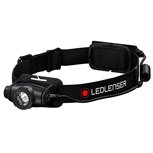 Ledlenser, H5R Core Rechargeable Headlamp, 500 lumens, Advanced Focus System, Constant Light Output, Dimmable, Magnetic Charge System, Dustproof, Waterproof, Connecting System