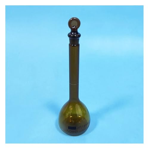 Fiole jaugée marron de précision en verre borosilicaté de 1 à 2000 ml avec bouchon pour laboratoire