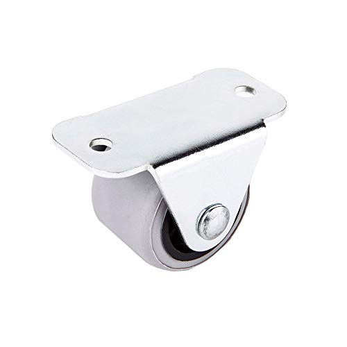 (Paquete de 50) Rueda de goma de 30 mm no giratoria Ruedas blandas de metal con placa Muebles, Aparatos y equipos Juego de mini ruedas pequeñas (50)