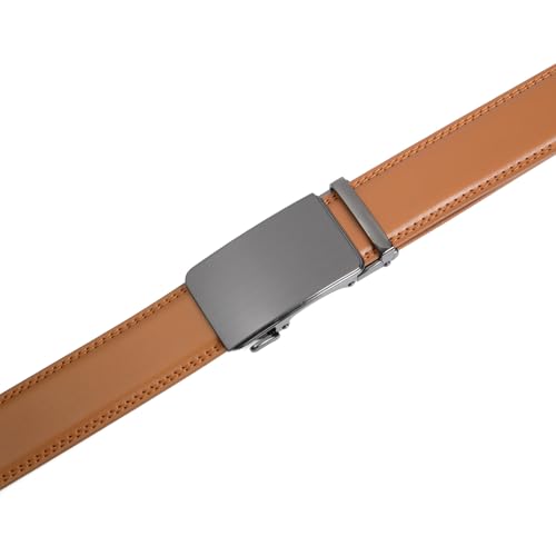 Image of Founders & C Men's Ratchet Belt 1 3 /8 inch,Leather Dress Belt Adjustable with Click Sliding Buckle Trim to Exact Fit