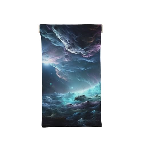 AMREWQYL 3D Space Graphics Leather Eyeglasses Case