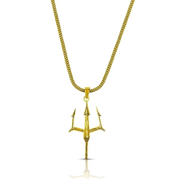 Gold Colour Chain Single Necklace with Trident Pendant, Stylish Jewellery (B0DDTCMPK2) Amazon Price History, Amazon Price Tracker