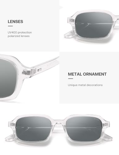 Image of SOJOS Trendy Rectangle Polarized Sunglasses Womens Mens SJ2610
