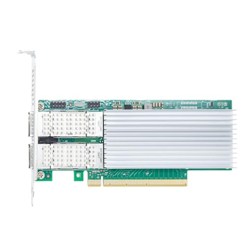 Image of 100Gb PIC-E Network Card with Intel E810-CAM2 Controller, Dual QSFP28 Ports, PCIe X16, Ethernet LAN Adapter with Low Profile for Windows /Linux, Compare to Intel E810-CQDA2, Support RDMA /PXE