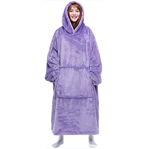 Morgenmantel Lang Flauschig Bademäntel Für Damen, Nachtwäsche Mit Kapuze Lange Robe Bademantel Frauen Flanell Bathrobe Lose Winter Warme Nachtwäsche Hause Saunamantel Cover