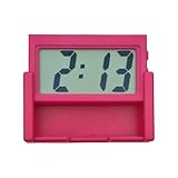 Small Digital Clock，Portable Travel Clock，Classroom Bedroom Bathroom Glass Car Motorcycle Dashboard Mini Clock Battery Operated Self Adhesive (1, red)