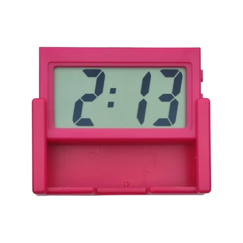 Image of Small Digital Clock,Portable Travel Clock,Classroom Bedroom Bathroom Glass Car Motorcycle Dashboard Mini Clock Battery Operated Self Adhesive (1, red)