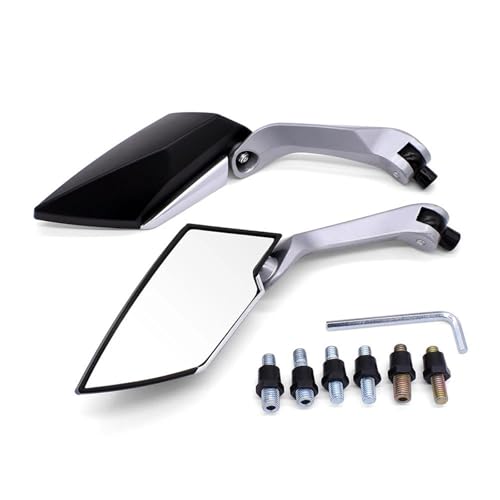 Espejo retrovisor de motocicleta universal de 10mm y 8mm con visión convexa 2