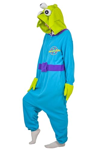 LorranTree Onesie Costume d'Alien Costume Femme Homme Adulte Relaxo Pyjama Animal Extraterrestre Noël Halloween Pyjama, vert, XL