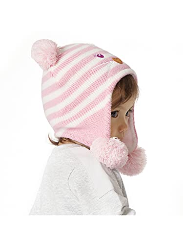 Century Star Baby Boy Hat Winter Fleece Lined Hat Knit Earflap Kids Caps Infant Toddler Hats For Baby Girls With Pom Pom Cat Pink 0-12 Months #TOP2