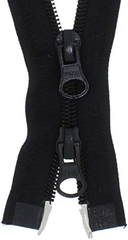 Zamek błyskawiczny w kolorze czarnym, z tworzywa sztucznego lub metalu, podzielny lub 2-drożny, 5 mm lub 8 mm (wodoszczelny (7 mm) 2-drożny, 100 cm