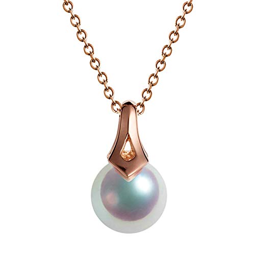 Collier Perle Ronde Or Jaune 18 Carats Anti-Tarnissement pour Femme