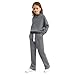 Boys Sweatsuit 2 Piece Outfits Oversized Fleece Hoodie Sweatshirts and Sweatpants with Pockets Kids Cute Y2k Athletic Jogger Sets Fall Winter Fashion Clothing Sets Tween Girls Winter Warm Tracksuits