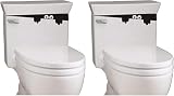2Pcs Blalck 3D Toilet Monster Funny Bathroom Seat Decor Removable Sticker Wall Art Decal Toilet Lid Decals