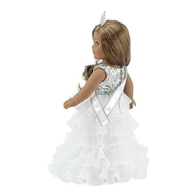 Emily Rose 18 Inch Doll Clothes 6-PC Pageant Dress & 18 Doll Accessories Bundle with Sashes & Crowns | Toy Gift Set for 5+ Little Girls Set | USA American Business | Double Reinforced Stitching