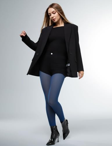 Image of Fleece Lined Tights Footless Women Sheer Warm Pantyhose Leggings Toeless Fake Translucent Thermal Thick Winter No Feet Tights