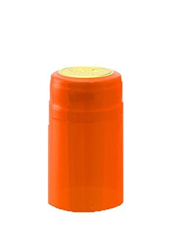 PVC Heat Shrink Capsules With Tear Tabs For Wine Bottles - 120 Count (Orange)