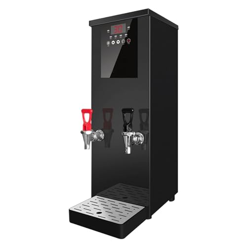 Caldera de agua eléctrica de agua fría y caliente comercial con doble grifo - 55 l - 65 l - para bebidas calientes y té - Pantalla de temperatura + temporizador