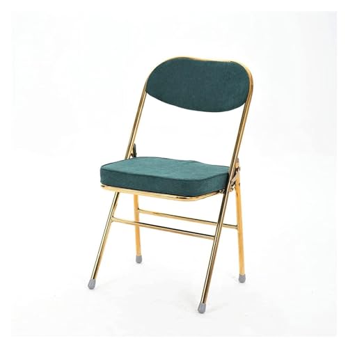 Silla de oficina plegable tapizada de pana, silla de escritorio acolchada para cocina, dormitorio o eventos de reuniones, asiento elegante y cómodo (color: dorado, tamaño: E)