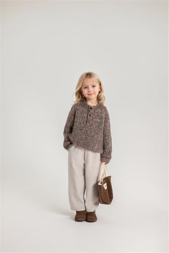 Girls Cardigan Button Up Sweater Long Sleeve Kids Knit Cardigan Crewneck Casual Clothes4