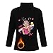 Yruioon Girls High Neck Fleece Top Printed Long Sleeve Thermal Tank Shirt Black A 3-4 Years