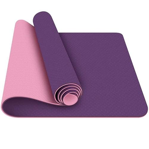 CRAFTSFY TPE Yoga Mat with Carrying Bag and Strap -Dual Layer-Reversible Fitness Mats for Men and Women (Purple and Pink, 72 x24 Inch, 6 mm)-image-0
