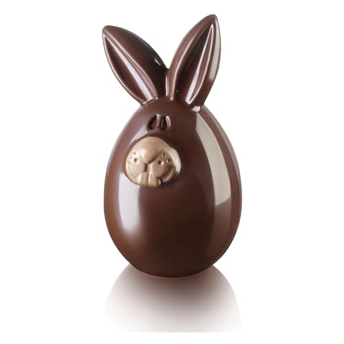 silikomart | Stampo per Cioccolato Termoformato Riutilizzabile LUCKY BUNNY, Confezione da 1 Stampo per Uovo di Cioccolato, Forma Coniglietto, 285 x 150 h 58 mm, Made in Italy