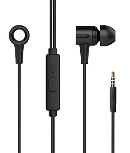 Image of Meyaar SP Durable Designed Metal Earphones Earbuds with Microphone & Deep Bass Clear Sound Noise Isolating in Ear Headphones, Ear Buds for Cell Phones, Tablet for All Smartphones (Metal Black)