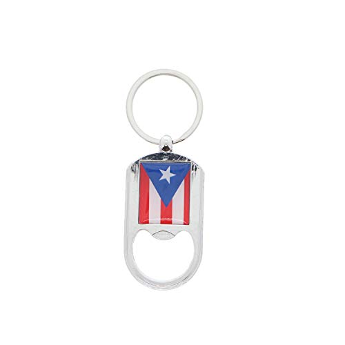 Purto Rico Bottle Opener Keychain Puerto Rican Novelty - Square