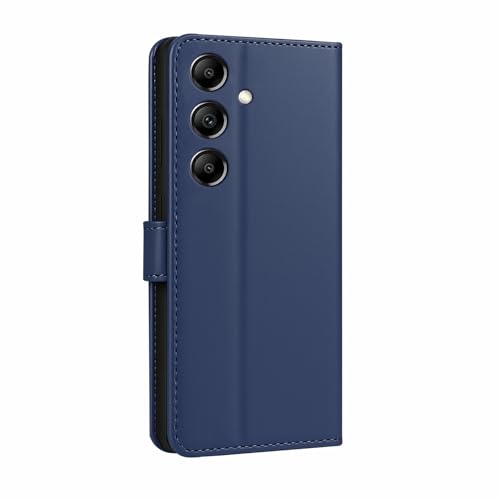 Image of AIBEX Shock Proof Flip Compatible for Samsung A14 5G Flip Cover Leather Finish | Inside TPU with Card Pockets | Wallet Stand | Complete Protection Flip Case Blue