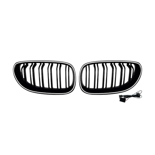 Calandre grilles avant pour BMW 5 Série E60 E61 M5 2003-2010 avec gril de pare-chocs supérieur LED