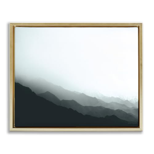 Misty Mountain Range Landscape, 16 x 20 Inch Canvas in Floater Frame