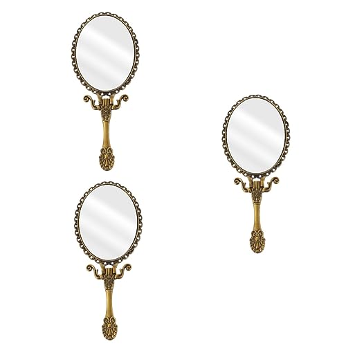 Miroir à main rétro Beavorty en métal de maquillage lot de 3 - 2