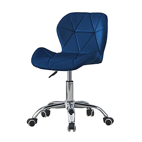 OFCASA Computer Desk Chair Velvet Fabric Office Chair Height Adjustable Upholstered Seat Swivel Chair for Desk Home Office, Blue
