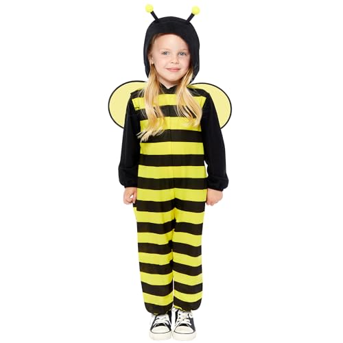 amscan 9919061 - Disfraz de fantasía para niños con capucha de abeja unisex, 3 – 4 años