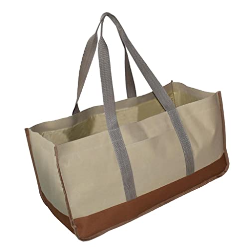 Baoblaze Porta-toras Lenha Bolsa Suporte De Madeira Alças Dobráveis ​​Tote Prova De Poeira