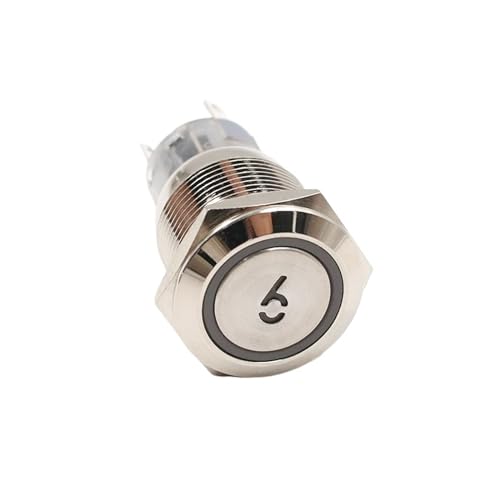 Bouton-poussoir 19mm loquet étanche LED rouge 12V pour tableau de commande