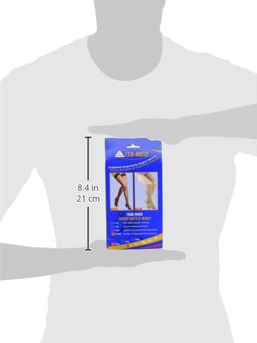 Image of ITA-MED Open Toe Thigh Highs - Compression (25-35 mmHg): H-306(O)(3), Pack of 3, Small, Beige