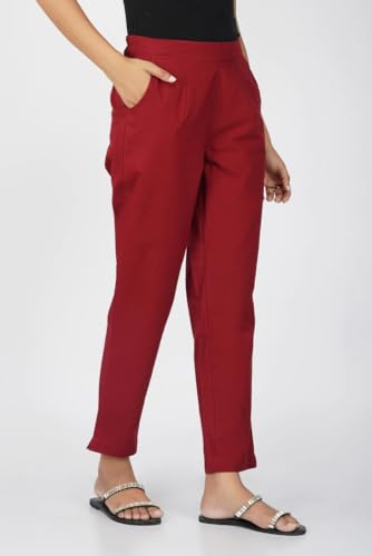 Image of Regular Fit Cotton Woman Trousers Pants Kurti Pant Casual Daily Formal Office Use