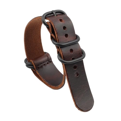 Bracelet de montre en cuir noir givré motif éclatant de 18mm à 22mm