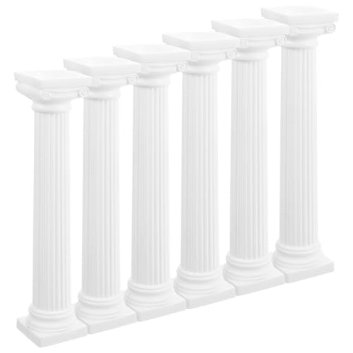 UPKOCH Colonna Romana Decorativa Miniatura 6.69 Pollici Statua Pilastro Romano in Plastica Bianca Per Arredamento Casa Foto Props E Micro Paesaggi