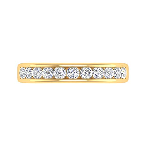 FINEROCK 1/2 Carat Channel Set Diamond Wedding Band Ring in 14K Gold3